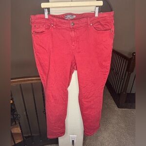 Torrid Vintage Stretch Boyfriend Straight Red Jeans Size 22R Colorful Holiday